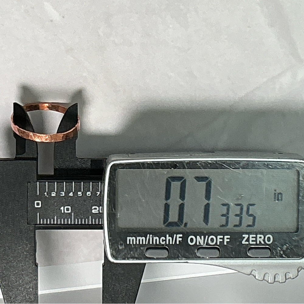 Raw Copper Ring Size 8.5 Band Jewelry Minimal Hammered Solid Handcrafted USA #B - Picture 11 of 12